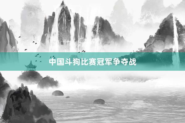 中国斗狗比赛冠军争夺战